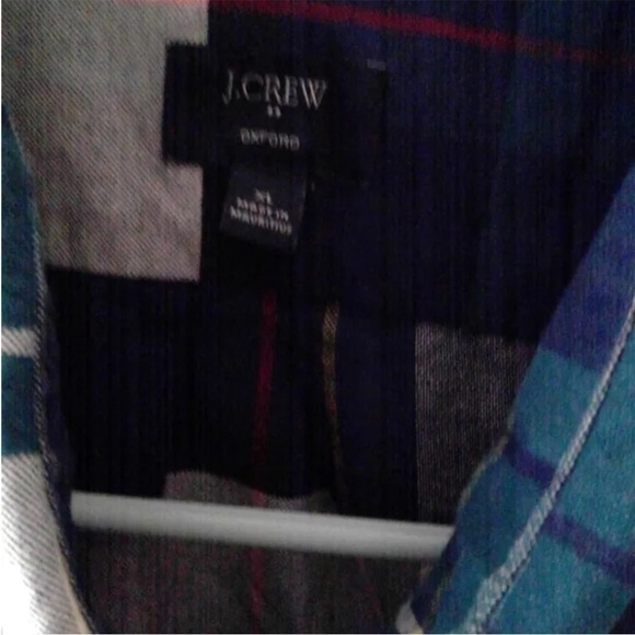 J CREW OXFORD LONG SLEEVE BUTTON
DOWN SLIM FIT PLAID SHIRT SIZE XL - Picture 2 of 5